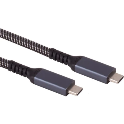 Afbeelding van USB C Kabel 3.2 Gen 2 100W PD Nylon Sleeve 1 meter Zwart