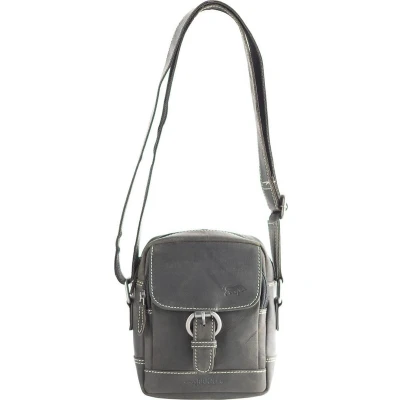 Afbeelding van Arrigo Crossbody Tas Dames Schoudertas Heren Buffelleer Zwart