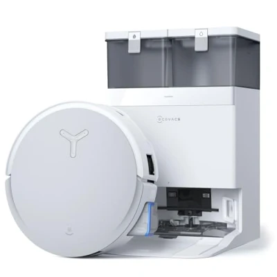 Afbeelding van ECOVACS X8 OMNI Robotstofzuiger met alles in één station, vermogen 18.000 Pa, onmiddellijke automatische reiniging OZMO Roller, warm water wassen 75 C, drogen warme lucht, zelflediging, wit