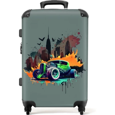 Afbeelding van NoBoringSuitcases.com® Kindertrolley jongens Auto reiskoffer kinderen 20 kg bagage