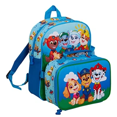Afbeelding van Paw Patrol Rugzak met lunchtas voor kinderen, schooltas, jongens, meisjes, kinderdagverblijf, bijpassende geïsoleerde tas set, Blauw, Eén maat,