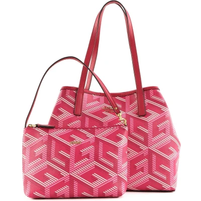 Afbeelding van GUESS Schoudertas Shopper Vikky Tote Magenta Logo Rood