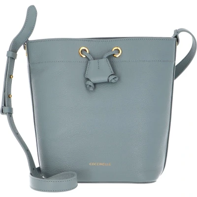 Afbeelding van COCCINELLE Leren Schoudertas Lea Shoulder Bag Grained Leather Cloud Blauw