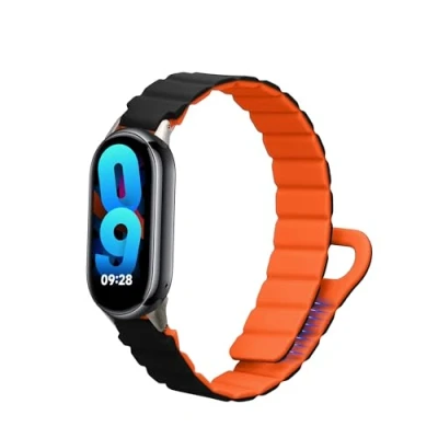 Afbeelding van kwmobile sporthorloge Band geschikt voor Xiaomi Mi 8 / 9 bandje Smartwatch of activity tracker polsband Met magneetsluiting In zwart oranje