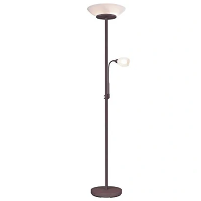 Afbeelding van Reality Leuchten Staande lamp Gerry R40063108, metaal messing mat, glas wit, excl. 2x E27 &amp; 1x E14