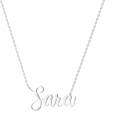 Afbeelding van various Halsketting met naam van roestvrij staal, gepersonaliseerde zilverkleurige hanger voor damesketting, persoonlijk cadeau vrouwen, moeders, meisjes, partners of beste vriendinnen, Plateado,