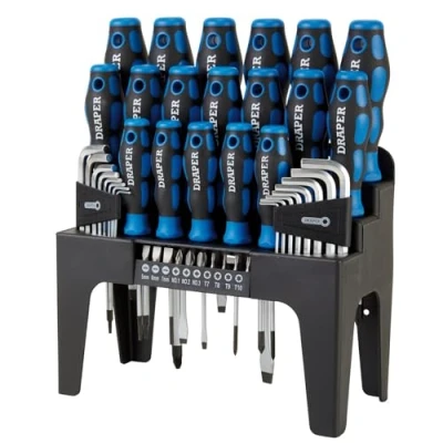 Afbeelding van Schroevendraaier, inbus en bit set 44 dlg blauw 81294
