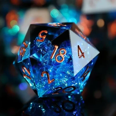 Afbeelding van Elifel DND Dobbelstenen Set 7 stks D4 D6 D8 D10 D12 D20 D% Polyhedral Handgemaakte Hars Scherpe Rand Dice voor Kerkers en Draken Pathfinder Roll Speeltafel Games RPG MTG met Geschenkdoos
