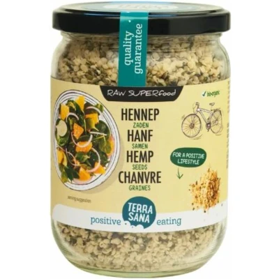 Afbeelding van Terrasana Raw Hennepzaad Gepeld In Glas Bio, 275 gram