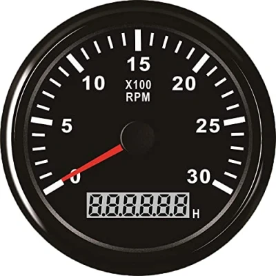 Afbeelding van ELING Waterdichte toerenteller, met bedrijfsurenteller, 0 3000 tpm, 85 mm, 9 32 V, achtergrondverlichting