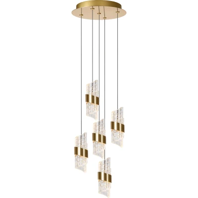 Afbeelding van Lucide Kligande Hanglamp Ø 30 Cm Led Dimb. 5x8w 2700k Mat Goud / Messing
