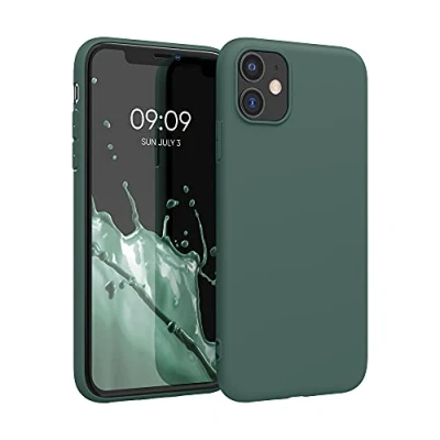 Afbeelding van kwmobile telefoonhoesje compatibel met Apple iPhone 11 hoesje Zachte case voor smartphone Back cover in mosgroen