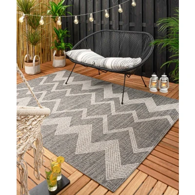 Afbeelding van Buitenkleed Zig Zag Sunny Grijs 160x230 Cm