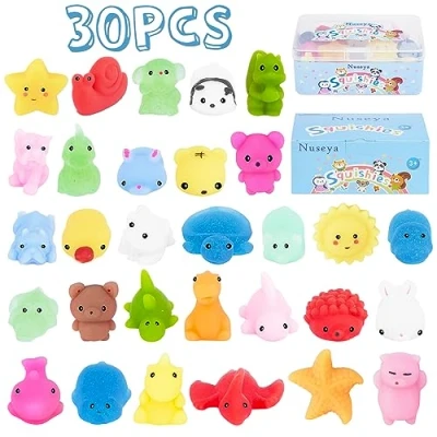 Afbeelding van Nuseya Mochi Squishy Speelgoed 30pcs Niet Duplicaten Kawaii Bulk Fidget voor Party Favor Kerst Verjaardagscadeau Kids Meisje Jongen Valentines Pasen Klaslokaal Beloningen