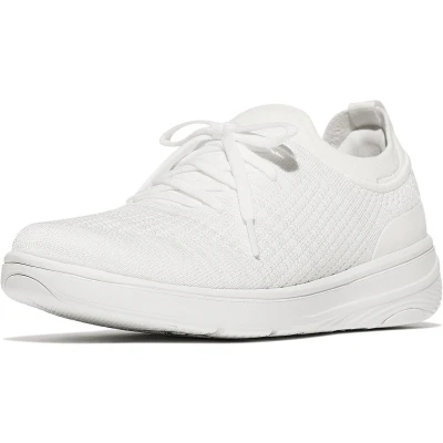 Afbeelding van Fitflop Dames Super Q Knit Slip ON Laced Sneakers, Wit, 4 UK, 37 EU