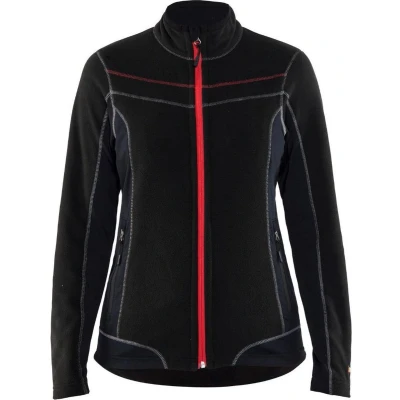 Afbeelding van Blåkläder 4924 1010 Dames Microfleecevest Zwart/Rood maat S