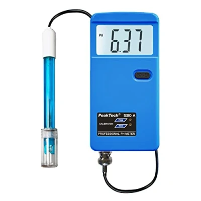 Afbeelding van PeakTech 5310 A pH meetinstrument/pH meter met verwisselbare BNC elektrodensonde, geschikt voor zwembad, aquarium en laboratorium, P A, blauw