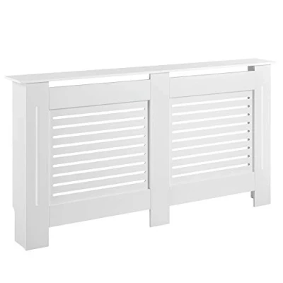 Afbeelding van Radiatoromkasting radiatorombouw MDF wit 152x19x82 cm