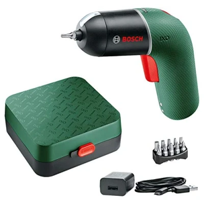 Afbeelding van Bosch Home and Garden IXO accuschroevendraaierset (6e generatie), groen, met hoekbevestigingen en excentrische bevestigingen, traploos variabele snelheidsregeling