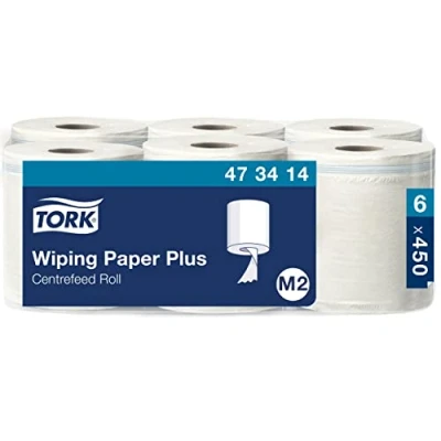 Afbeelding van Tork 473414 Multifunctionele papierdoekjes voor het M2 binnenafwikkelsysteem/ 2 laags stevig papier in wit/ 6 x 150,8 meter