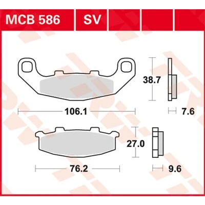 Afbeelding van Remblokset, schijfrem TRW MCB586SV