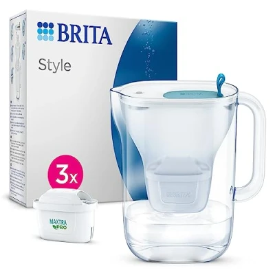 Afbeelding van Brita Style Waterfilterkan Blauw + 3 Maxtra Filterpatronen
