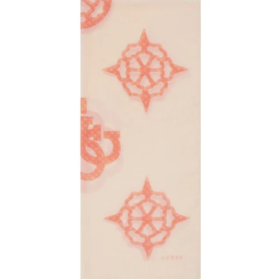 Afbeelding van GUESS Sjaal Peony Sestri Logo Scarf 80X190 Coral Lichtgeel