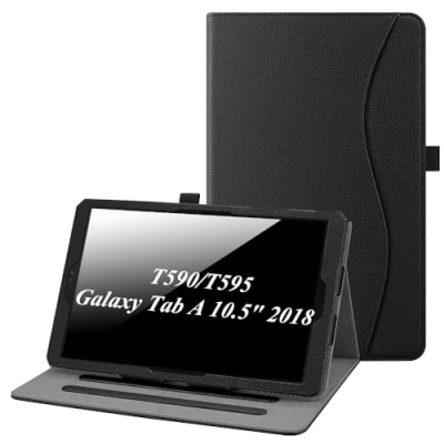Afbeelding van Fintie Hoes voor Samsung Galaxy Tab A 10.5 2018, Multi Angle Viewing Folio Cover met Pocket, Automatische Slaap waakfunctie SM T590/T595 10,5 Inch Tablet, Zwart