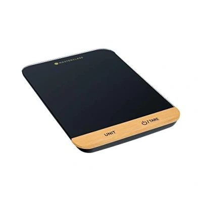 Afbeelding van KitchenCraft MasterClass Digitale Keukenweegschaal, Kunststof/Bamboe, 26,42 x 20,07 4,83 Centimeter, Zwart, MCSCALE55