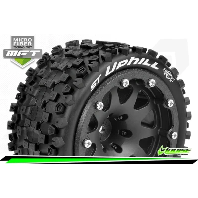 Afbeelding van MFT ST UPHILL 1 10 Monster Truck Bandenset Gemonteerd Sport 2.8 Bead Lock Velgen Zwart 1/2 Offset Zeskant 12mm