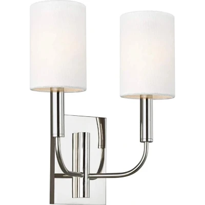 Afbeelding van Feiss LED Wandlamp Brianna 2X E14 Max 60W Polished Nickel