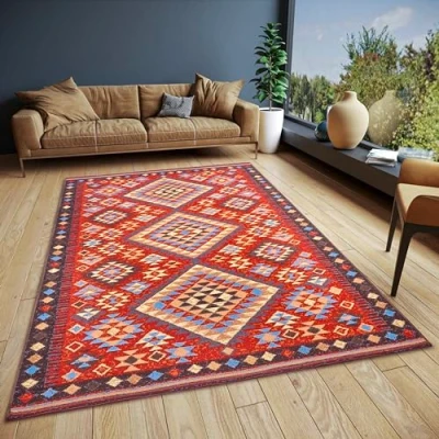 Afbeelding van Vloerkleed Cappuccino Peso 80x165 cm Rood 123vloerkleed.nl is de online webshop voor vloerkleden en woonaccessoires.