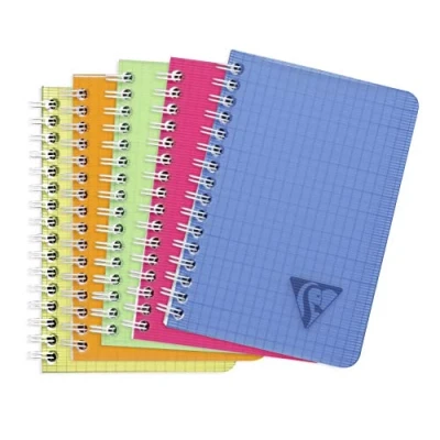 Afbeelding van Clairefontaine 328425C Collectie Linicolor Fresh Spiraalgebonden Notitieboekje 9x14 cm 100 pagina&#039;s met kleine ruitjes Wit papier van 90 g Transparante Polypro cover in willekeurige kleur.