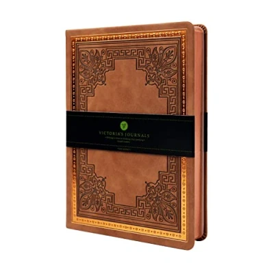 Afbeelding van Victoria`s Journals Vintage notitieboek, klassiek A5 dagboek, lederen harde kaft, notitieboek met kwaliteitsontwerp dagboek (lichtbruin)
