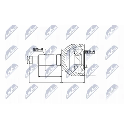 Afbeelding van Homokineet reparatie set, aandrijfas NTY NPZ MZ 046
