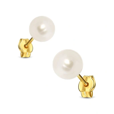 Afbeelding van Parel Oorbellen Knopjes 14 Karaat Goud hypoallergenic 6mm Miore