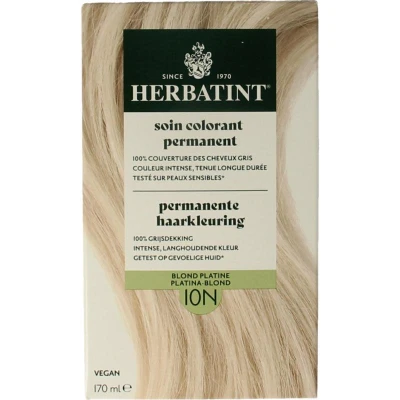 Afbeelding van Herbatint Permanente Haarkleuring Platina Blond 10N