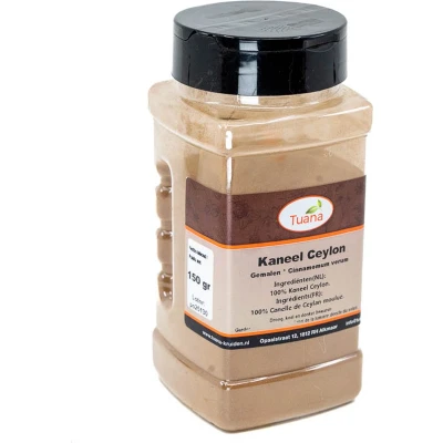 Afbeelding van Tuana Kruiden Kaneel Ceylon Gemalen Strooibus 100 Gram Zonder Zout MP0107