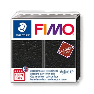 Afbeelding van Zwart Fimo Ledereffect