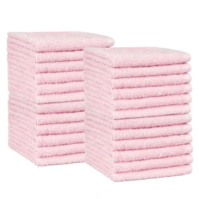 Afbeelding van Amazon Basics Katoenen gastendoekjes 24 stuks; bloemblad roze, 30 x cm