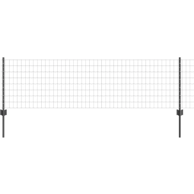 Afbeelding van vidaXL Eurohek met 11 U Paaltjes Grijs 0,6x25 m Staal