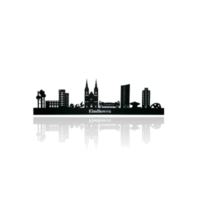 Afbeelding van Skyline van Eindhoven Zwart mdf 110 cm