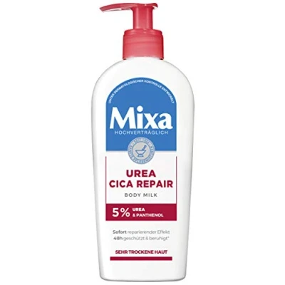 Afbeelding van Mixa Urea Cica Repair Body Milk, rustgevende en beschermende lichaamsmelk, met ureum panthenol, voor zeer droge huid, verdraagbaar, 250 ml (1 stuk)