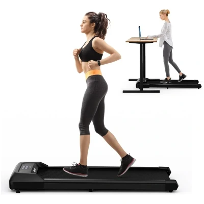 Afbeelding van Costway Walking Pad Loopband zwart 1 6 km/u 120 kg Capaciteit Afstandsbediening en LED Display