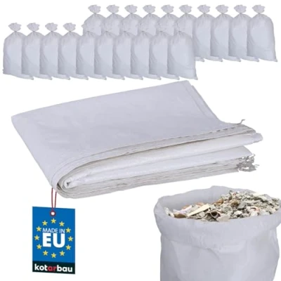 Afbeelding van KOTARBAU® Set van 20 PP stoffen zakken x cm kg heavy duty zak wit (set 65x105cm)