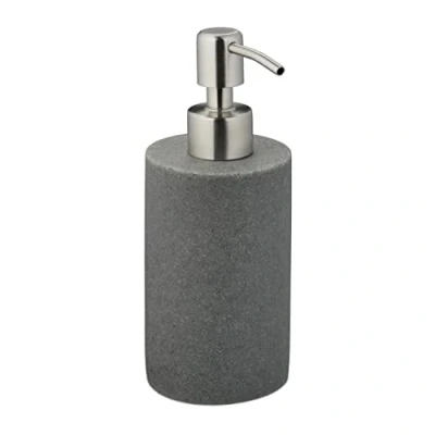 Afbeelding van Relaxdays zeeppompje, 180 ml, navulbaar, badkamer, wc, keuken, zeepdispenser, polyresin, roestvrij staal, kleurkeuze