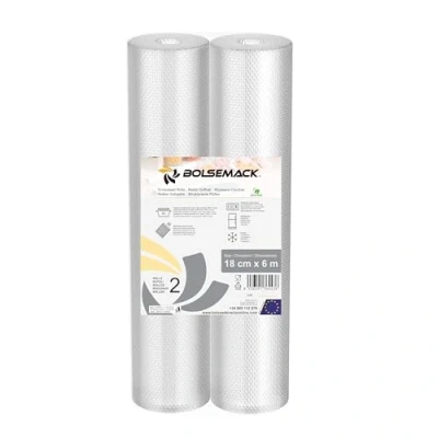 Afbeelding van Vacuüm reliëffolie (18 cm x 6 m) (2 stuks) voor alle soorten huishoudelijke verpakkingsmachines, foodsaver, lacor, val, Silvercrest enz.