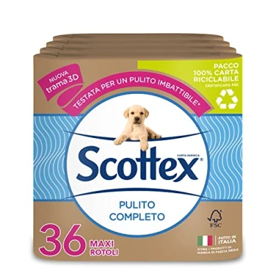 Afbeelding van Scottex Compleet toiletpapier, 36 rollen maxi, milieuvriendelijke verpakking van papier