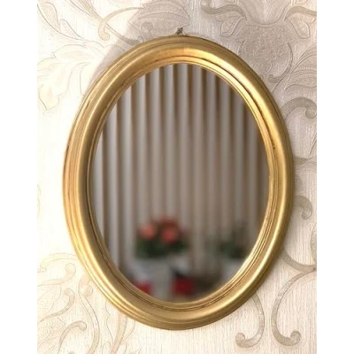 Afbeelding van Pintici Decoratieve barok wandspiegel goud ovaal spiegel antieke klassieke badkamerspiegel 43x27 Prunk C531 (C 33 22 cm x 27 cm)