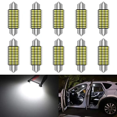 Afbeelding van KaTur 31 mm Festoon C5W LED lampen, 6000 K, Wit licht, Canbus, foutvrij, voor 3175 DE3175 DE3021 3022 3021 kentekenplaatverlichting binnen, 10 stuks, 42mm/1.65&#039;&#039; Xenon